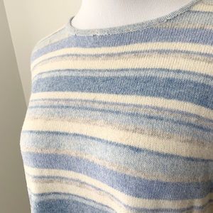 EWM XL wool sweater, blue and cream stripe